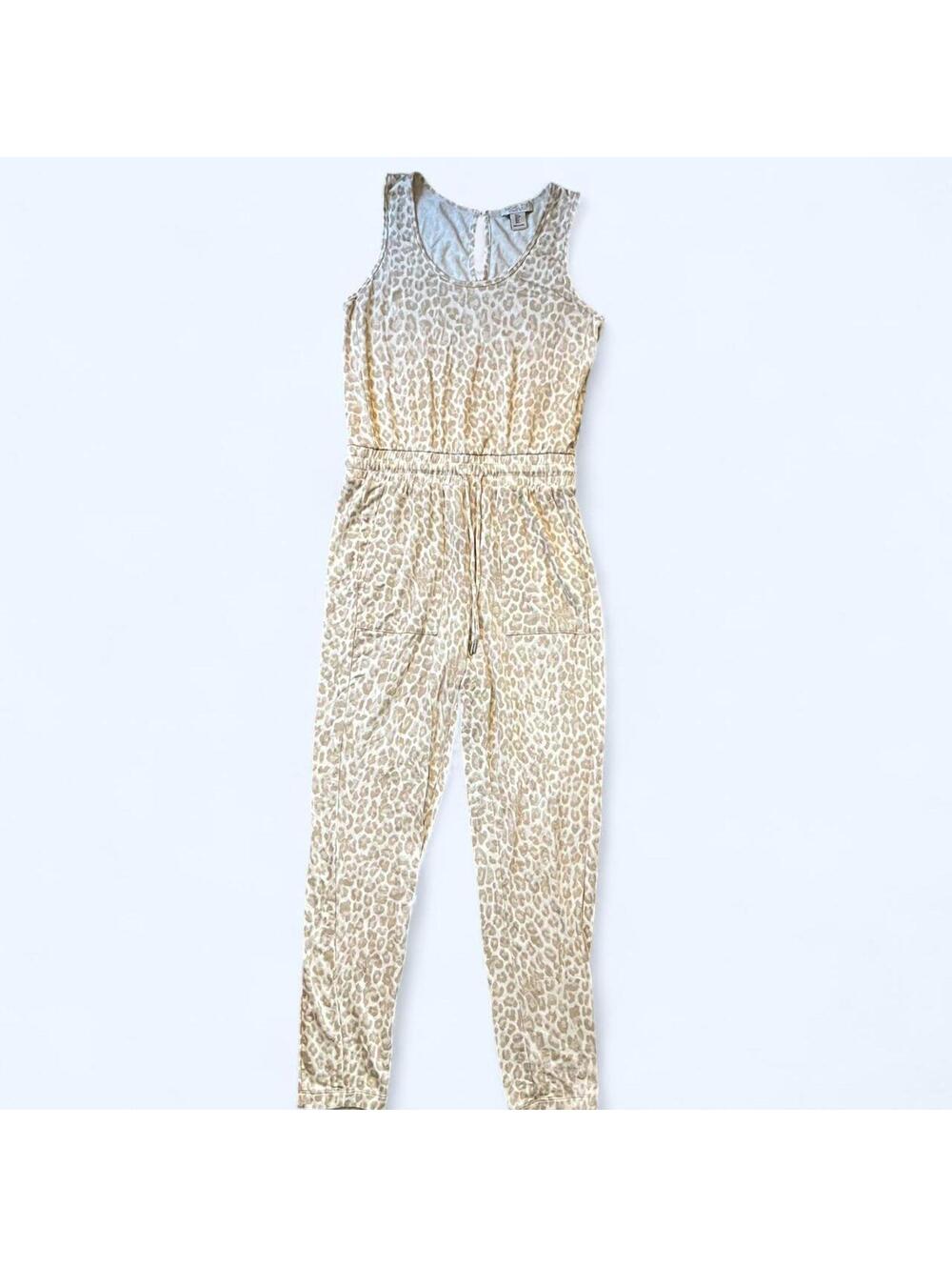 Rachel Zoe Leopard Print Sleeveless Jumpsuit Size Small
